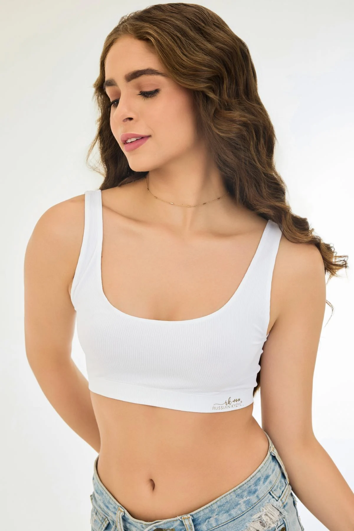 Buy Knitted Seamless Easy Slip-On Elastane Band Air-Light Non-Padded Ribbed Crop Top
