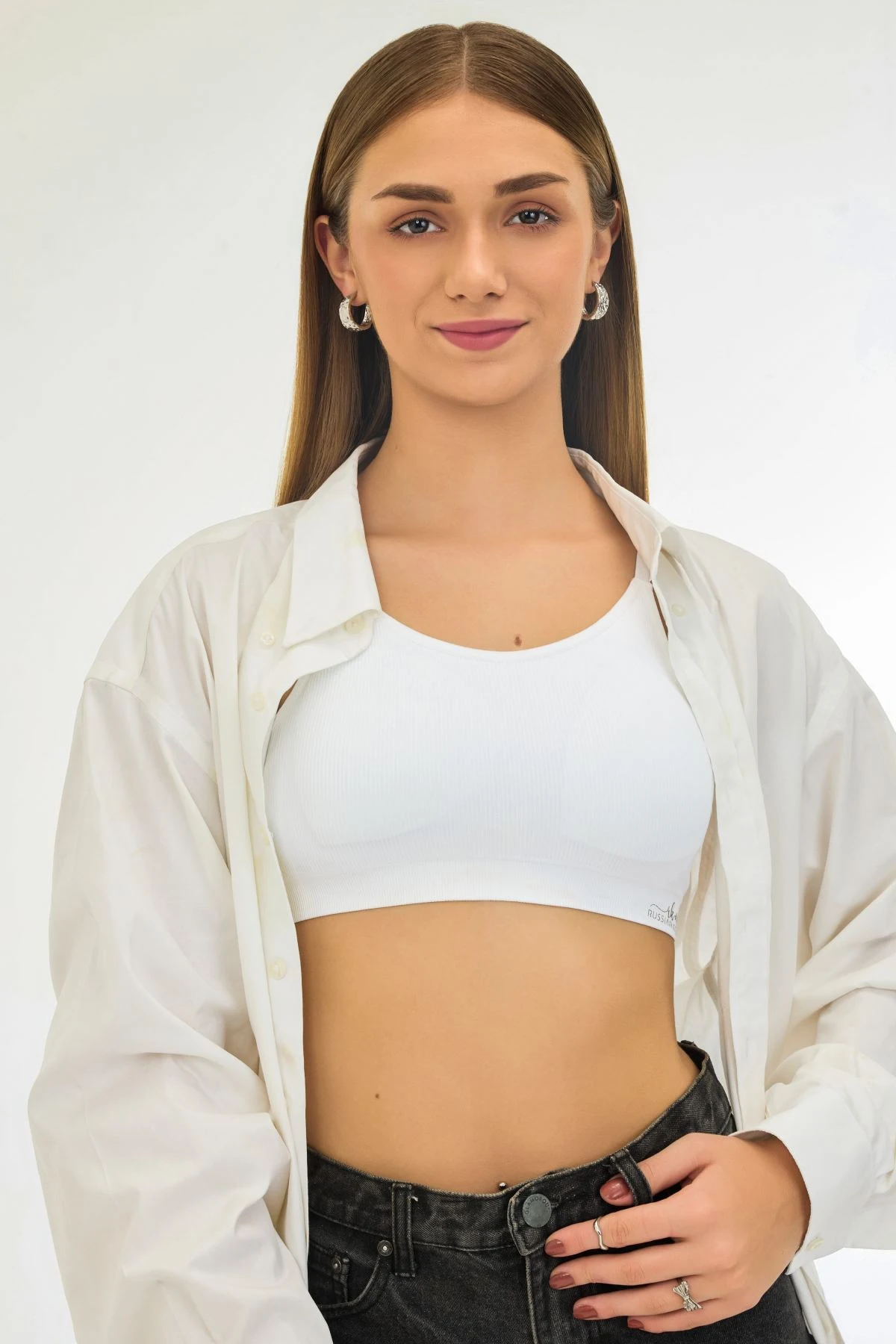 Buy Knitted Seamless Slip-On Ultra-Light Breathable Non-Bonded Underband Removable Pad Ribbed Bra