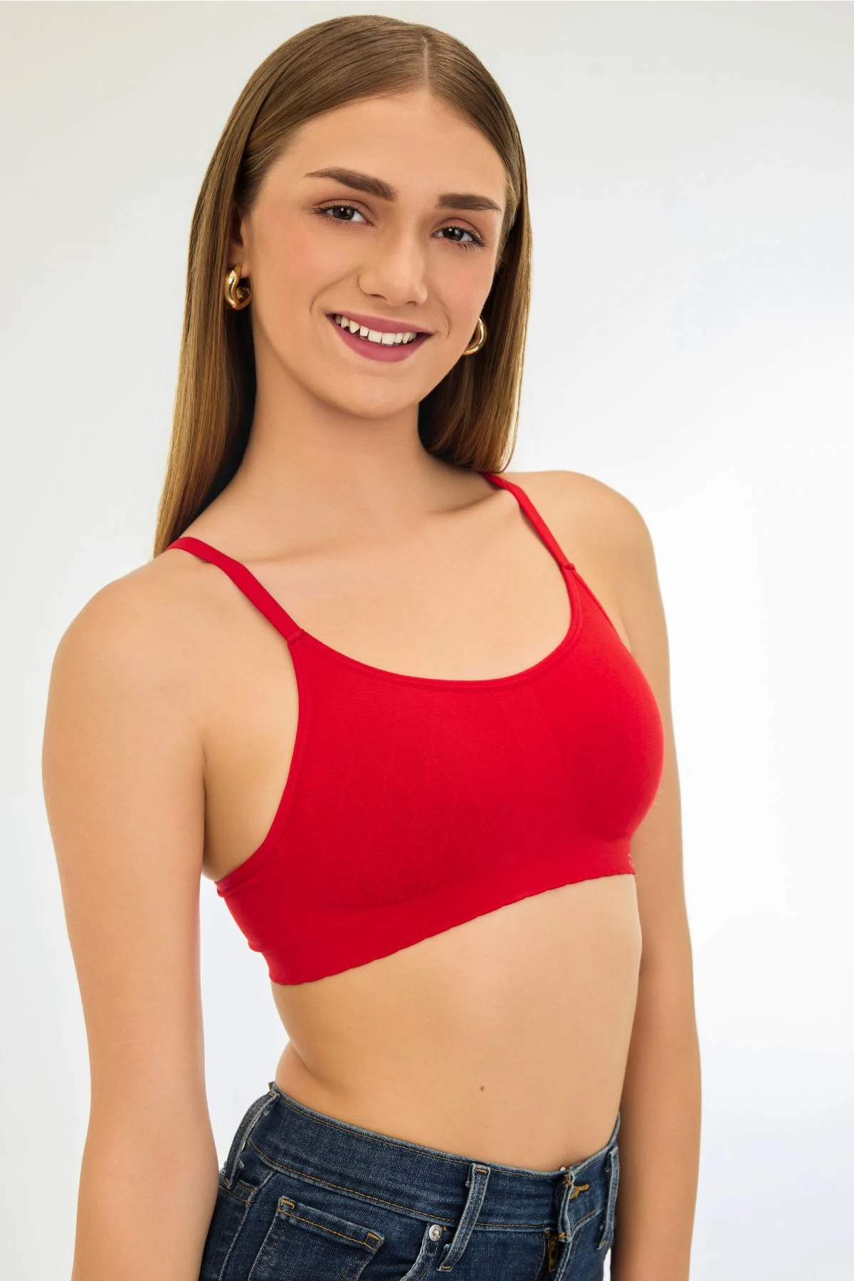 Buy Knitted Seamless Non-Bonded Underband Removable Pad Ultra-Light Breathable jacquard Bra
