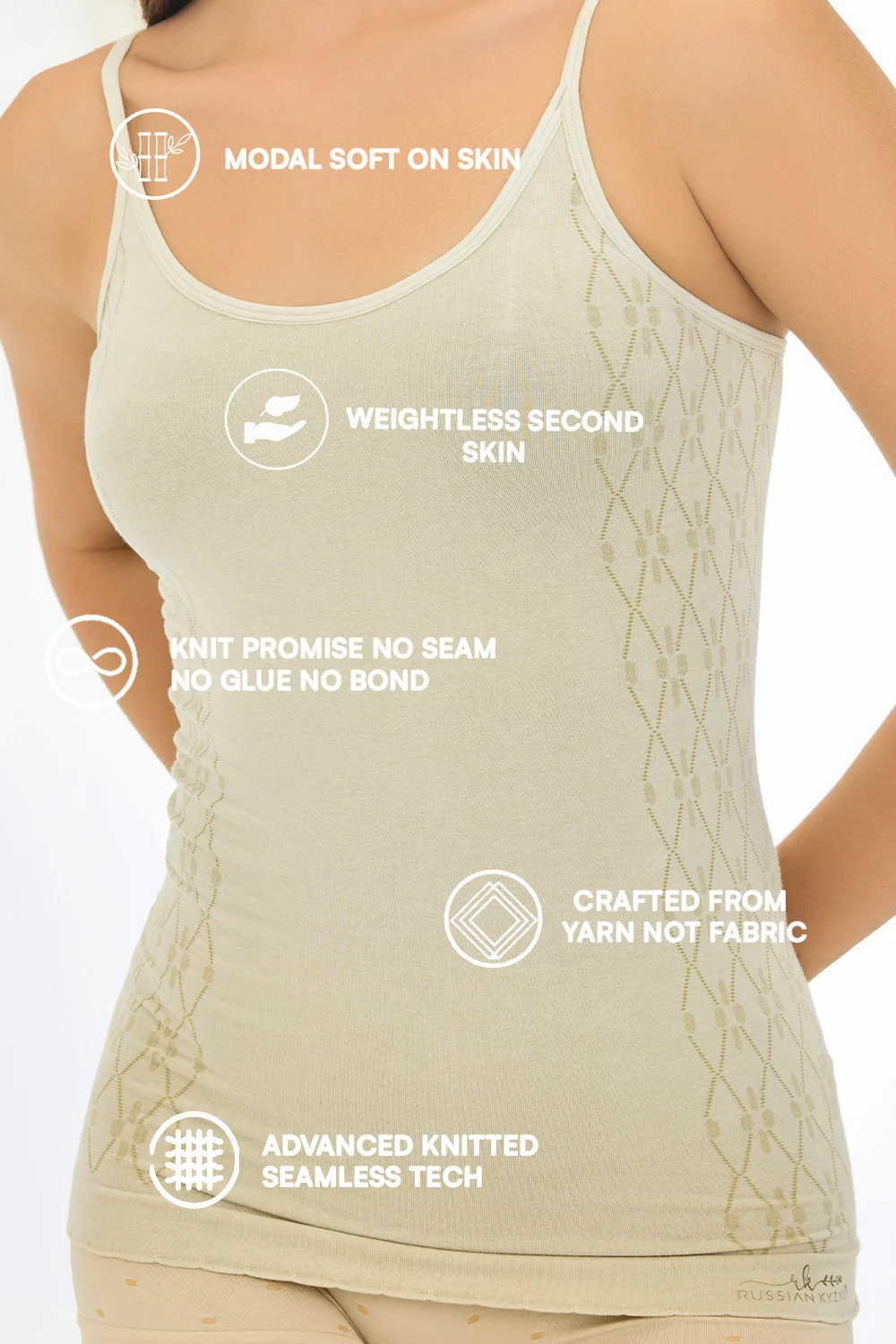 Buy Knitted Seamless Second-Skin Fit Ultra-Lightweight Buttery Soft Adjustable Straps Modal Camisole