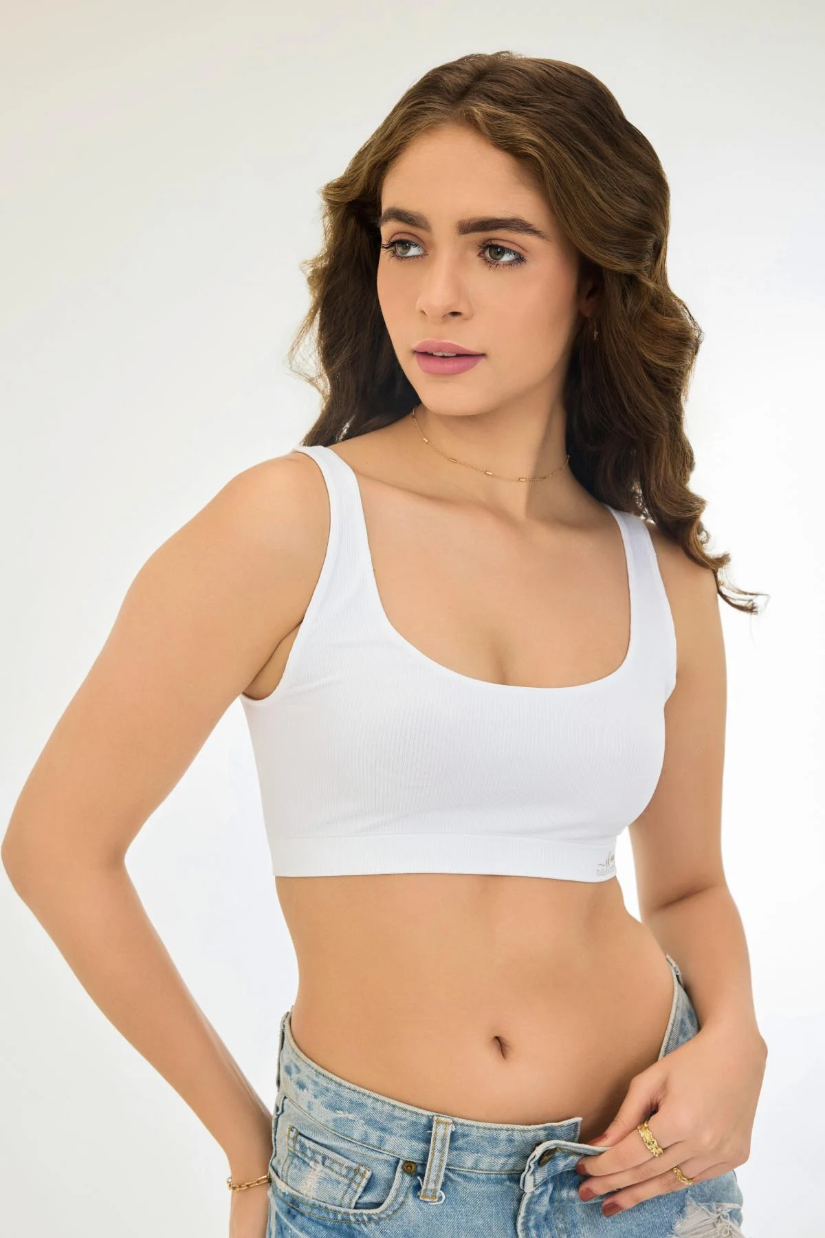 Buy Knitted Seamless Easy Slip-On Elastane Band Air-Light Non-Padded Ribbed Crop Top