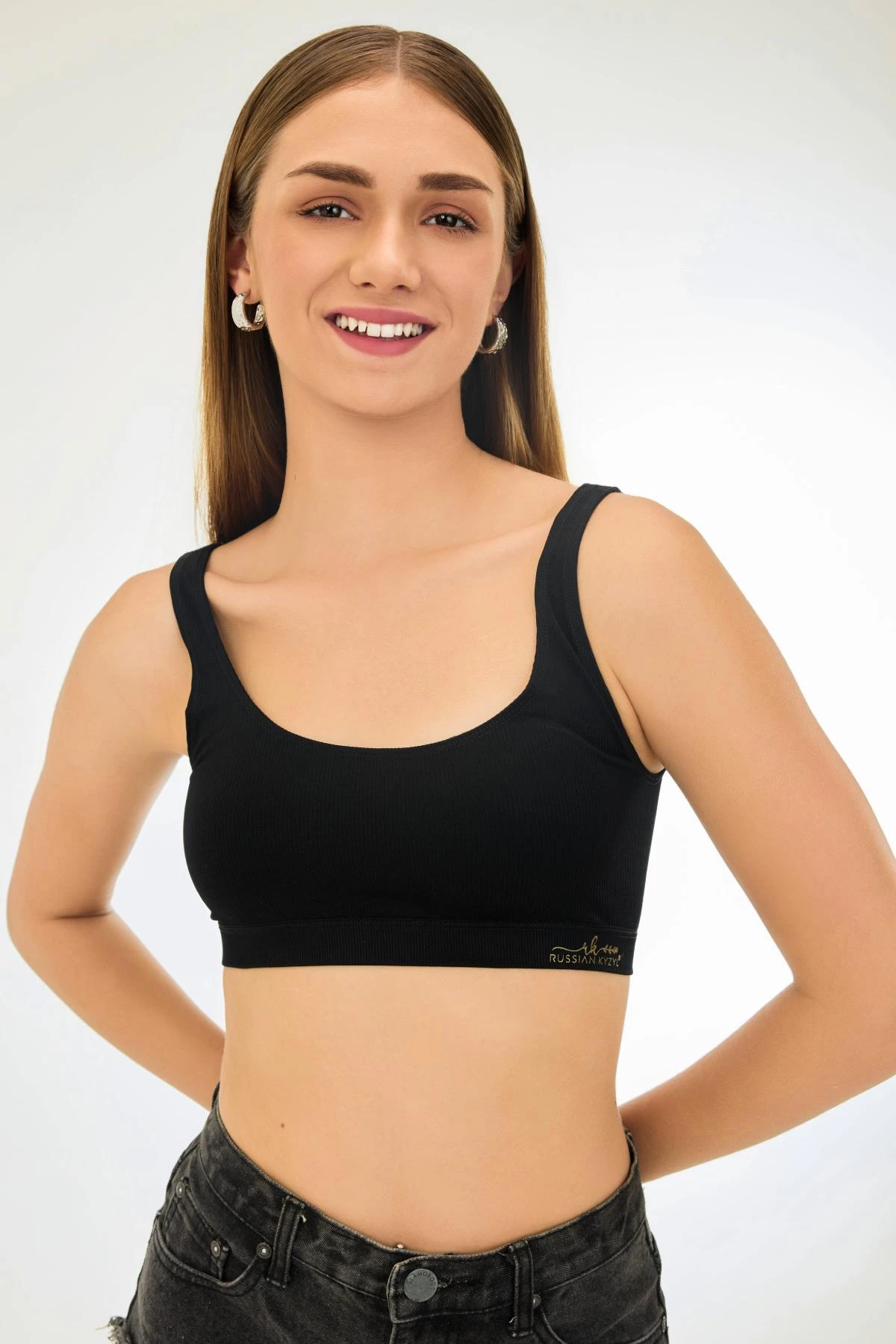 Buy Knitted Seamless Easy Slip-On Elastane Band Air-Light Non-Padded Ribbed Crop Top