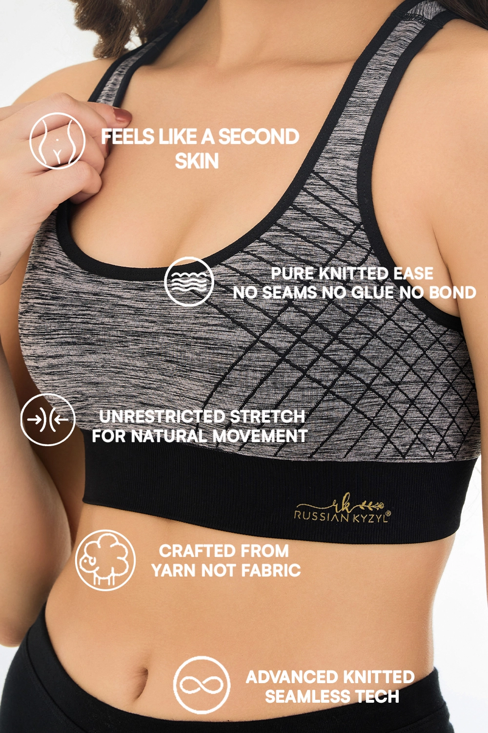 Buy Knitted Seamless Move-Easy Racerback Medium Impact Removable Pad Sports Bra